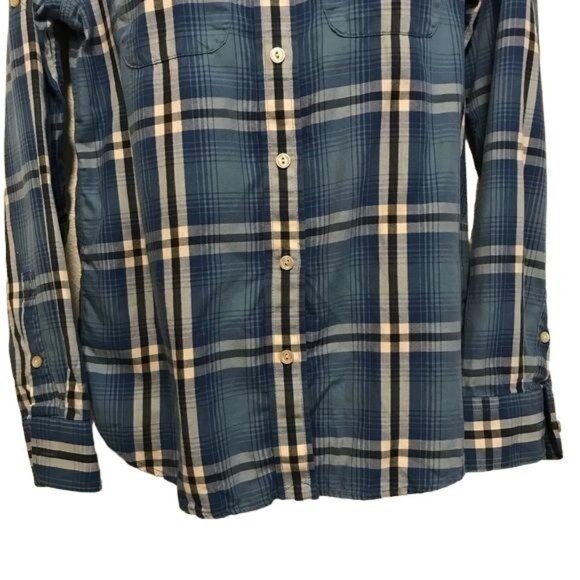 Lauren Jeans Company Blue Cotton Plaid Shirt Long Sleeve Button Up Size XS - Picture 3 of 5